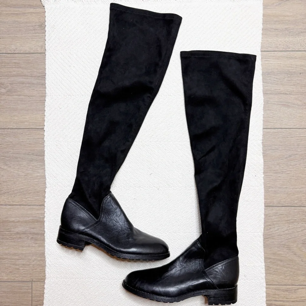 SAM EDELMAN black leather Remi over the knee boots SIZE 8